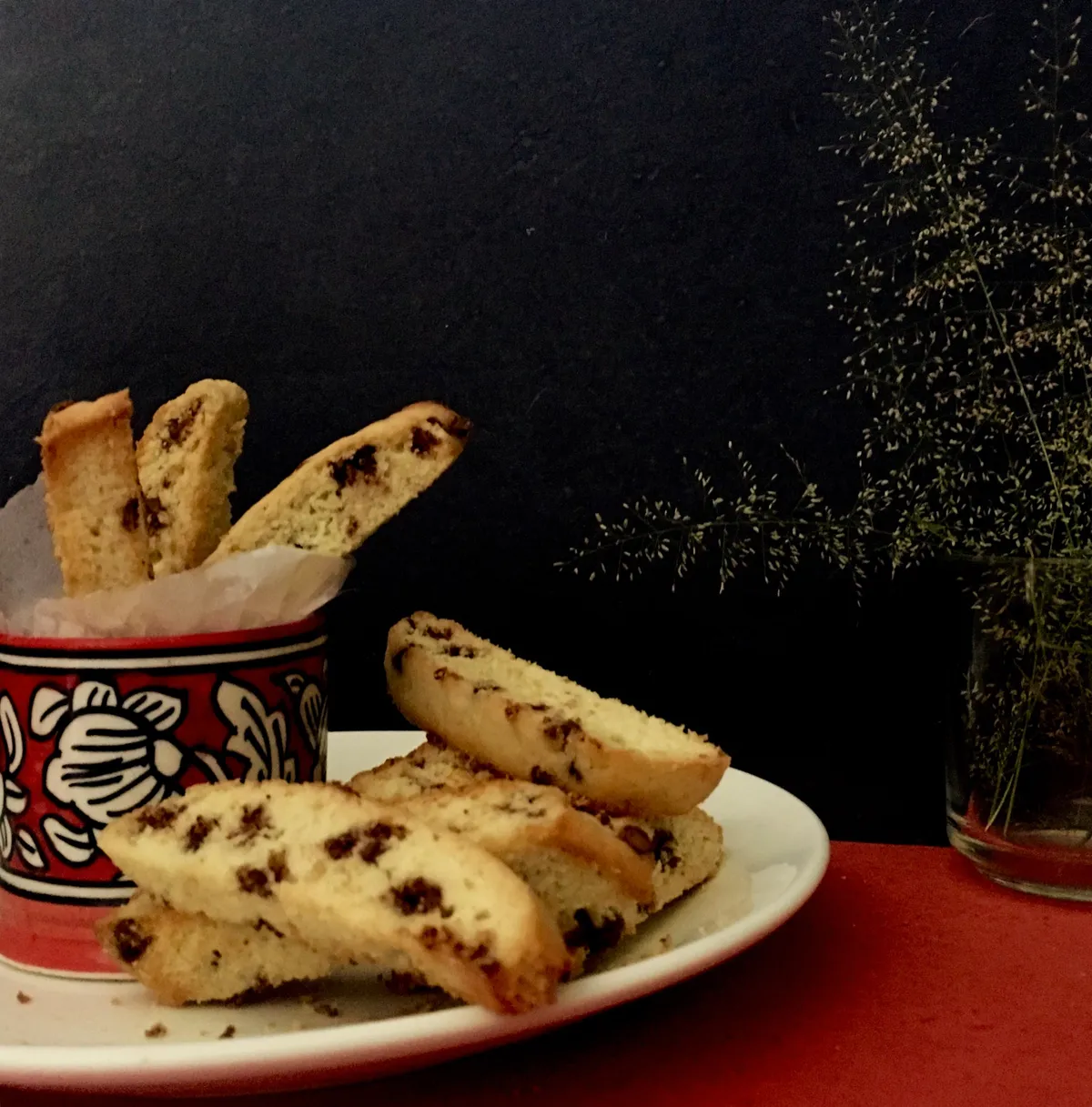 Blueberry orange chocolate chips biscotti..