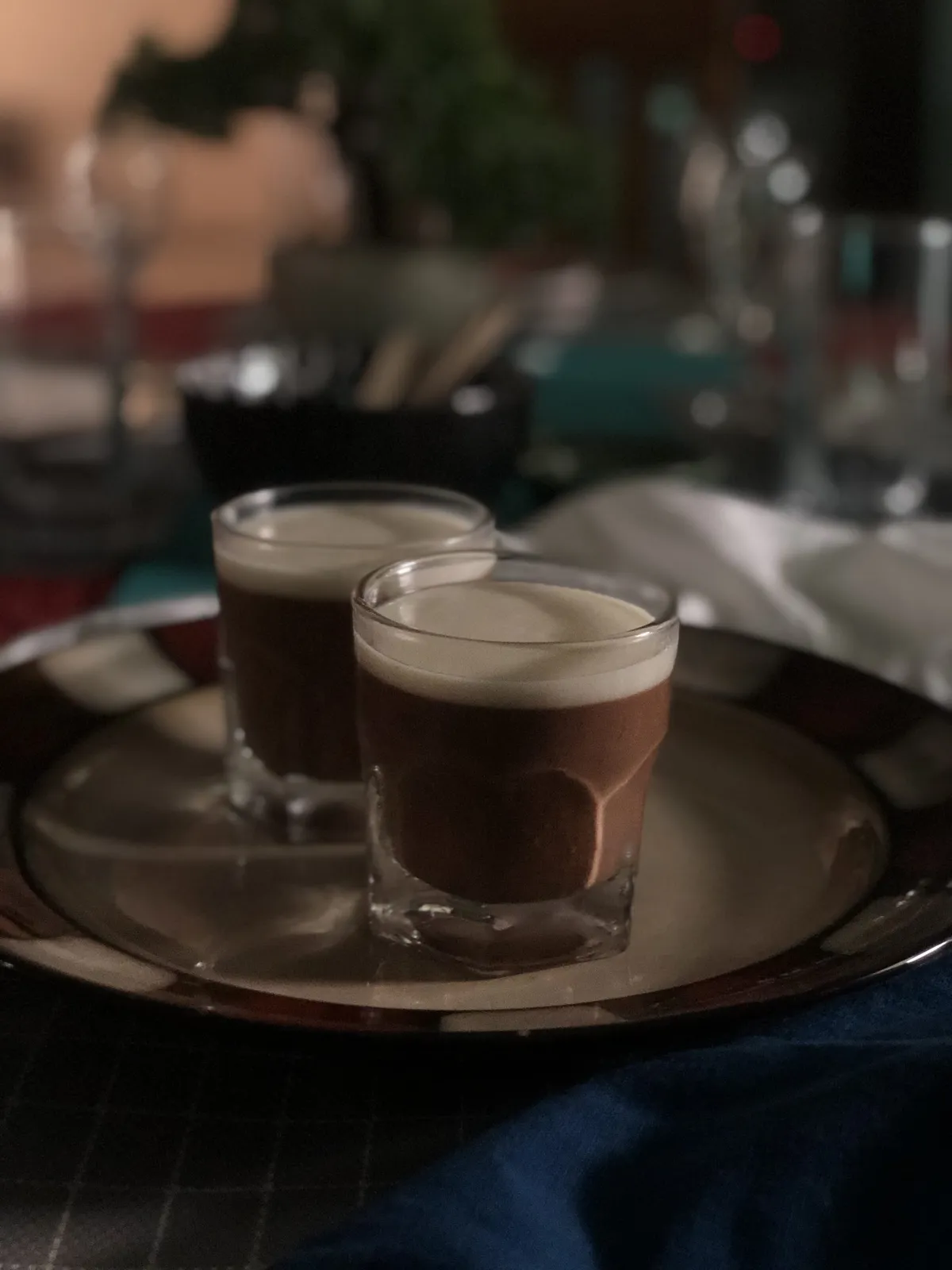 Chocolate Pannacotta topped with Coconut milk jelly
