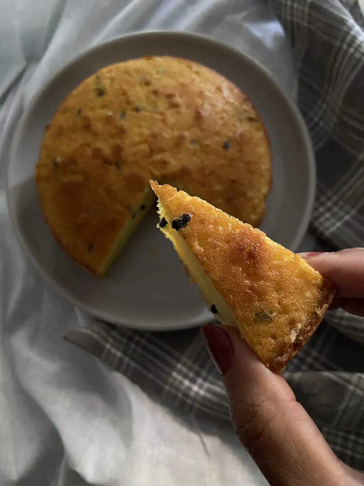 Passion fruit Ginger Custard Cake