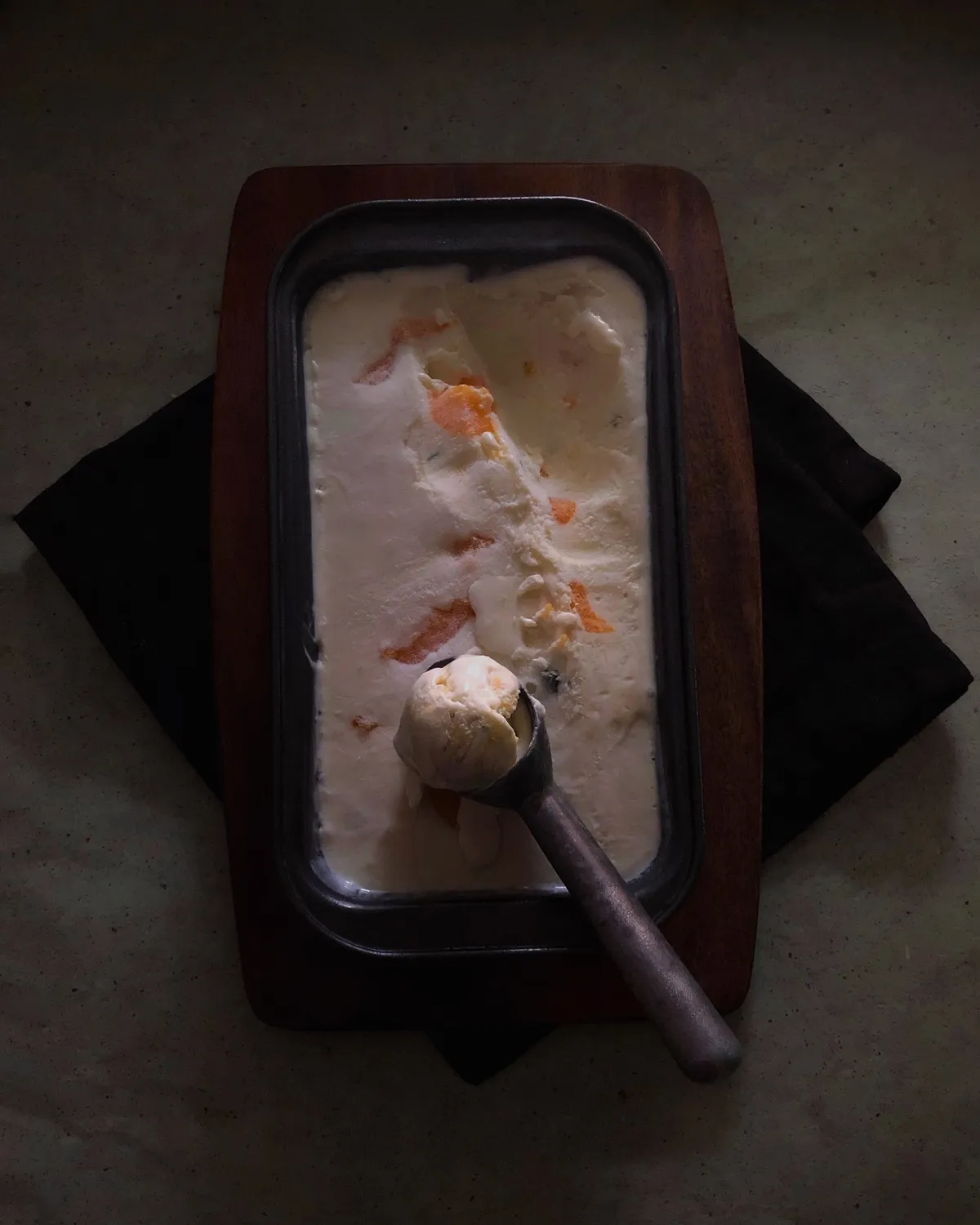Peach Basil Ice cream