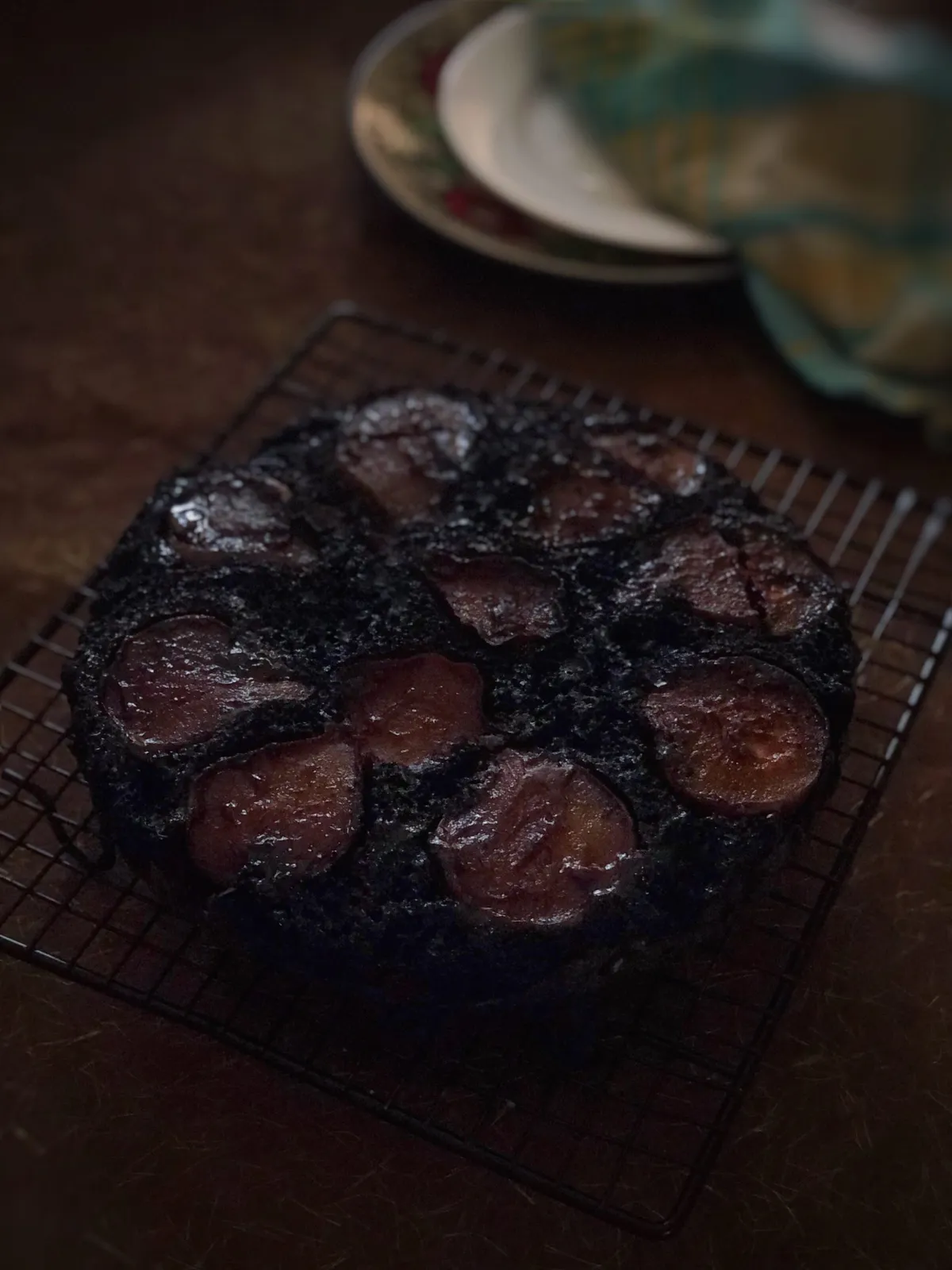 Pear upside down Chocolate Cake